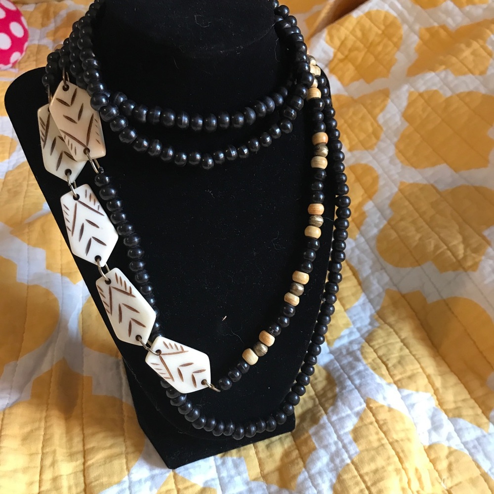 Vintage Noonday Collection long beaded necklace